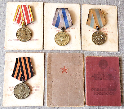 #ad Set of 4 USSR Soviet Military medals Budapest Prague JapanGermany for sapper