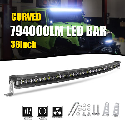 #ad Silm 37 Inch Curved Spot Flood LED Light Bar Offroad 4WD SUV Driving ATV 38quot; 36quot;
