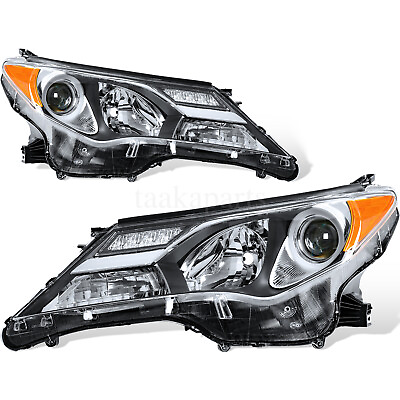 #ad Headlight Headlamp Halogen Clear Lens Pair Fit For 2013 2014 2015 Toyota RAV4