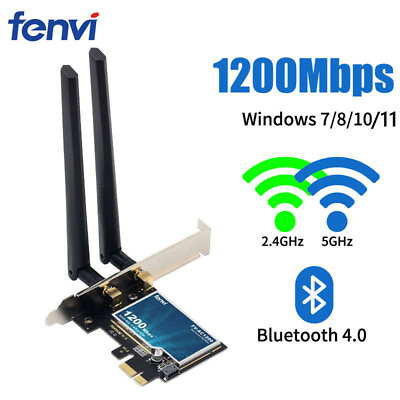 #ad 1200Mbps Desktop PCIe WiFi Card 5G 2.4G Wireless Network WiFi Bluetooth Adapter