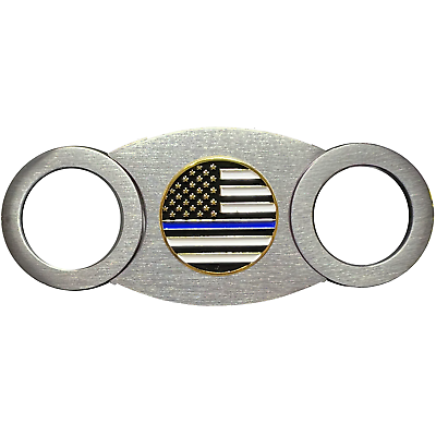 #ad CTR BX 01 THIN BLUE LINE Cigar Cutter NYPD LAPD CPD FBI CBP SWAT BPD police