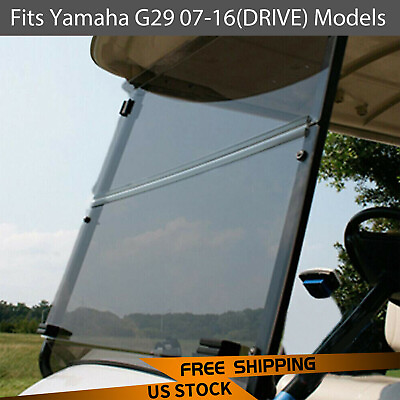 #ad For Yamaha G29 Drive 07 16 Golf Cart Tinted Folding Down Windshield