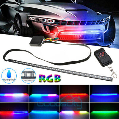 #ad 48 LED RGB Knight Rider Scanner Flash Car Strobe 7 Color Light Kit Strip 22 Inch