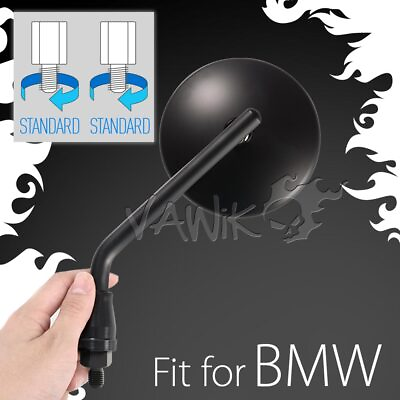 #ad VAWiK Mirrors ECLIPSE SHORTY round short stem black 10mm 1.5 pitch fits BMW ε