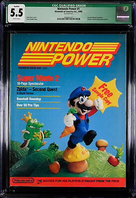 #ad Nintendo Power Issue #1 CGC 5.5 RARE Free Sample Copy Premiere First Issue Mario