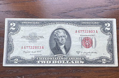 #ad 1953 $2 Dollar Bill Federal Reserve Note . Crisp SERIES B