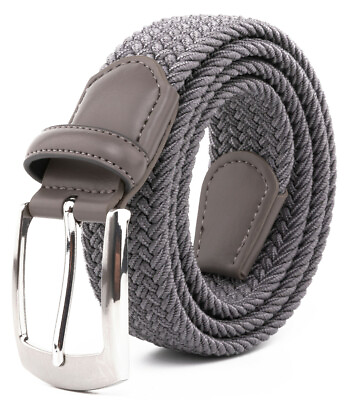 #ad Elastic Fabric Braided BeltEnduring Stretch Woven Belt for Unisex Men Women Jun