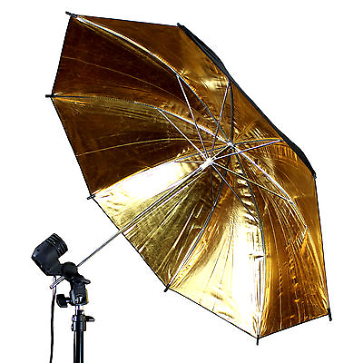 #ad 43quot; Photo Umbrella Goldamp;Black Studio Flash Light Reflective Photograph Umbrella