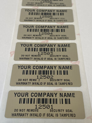 #ad QTY 100 CUSTOM PRINTED WARRANTY TAMPER EVIDENT VOID LABELS STICKERS SEALS