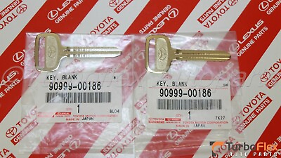 #ad Toyota Metal NON Transponder Blank Key Set of 2 Genuine OEM 90999 00186