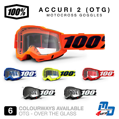 #ad 100% Accuri 2 OTG Goggles Motocross MX MTB Quad Goggles 100 Percent OTG Goggles