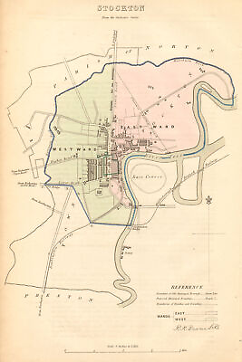 #ad STOCKTON borough town plan. BOUNDARY COMMISSION. Durham. DAWSON 1837 old map