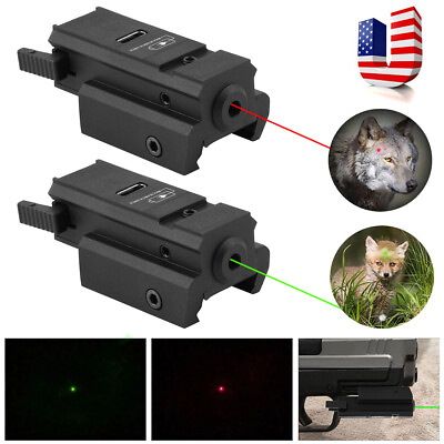 #ad #ad Tactical Pistol Gun Green Red Beam Sight 20mm USB Rechargeable For Glock 17 19