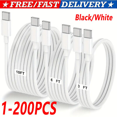 #ad USB C to USB C Type C Fast Charging Data SYNC Charger Cable Cord 3 6 10FT lot
