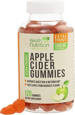 #ad Vegan Apple Cider Vinegar Gummies Max Strength 1000mg ACV Supplement Gummy