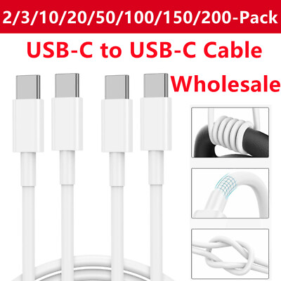 #ad Wholesale LOT USB C to USB C Fast Charging Cable Type C Quick Data SYNC Cable