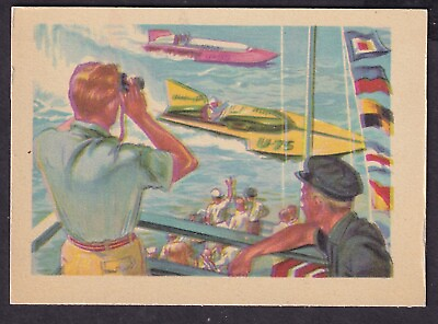 #ad 1956 ADVENTURE OVER THE BOUNDING WAVES CARD NO:18 NEAR MINT MINT CONDITION