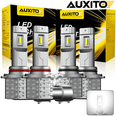 #ad 9005 9006 LED Headlights Kit Combo Bulbs 6500K High Low Beam Super White Bright