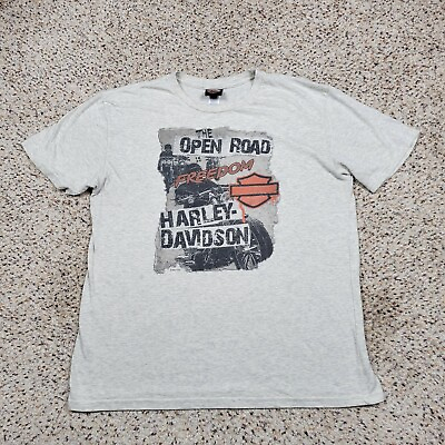 #ad Harley Davidson Shirt Mens Extra Large Gray Motorcycle Biker Freedom Adult A6*