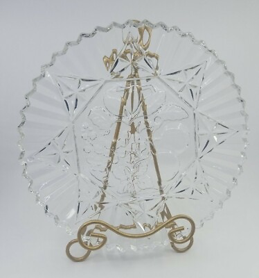 #ad Vintage Federal Glass Pioneer Clear 11.5quot; Plate Platter Fruit Center