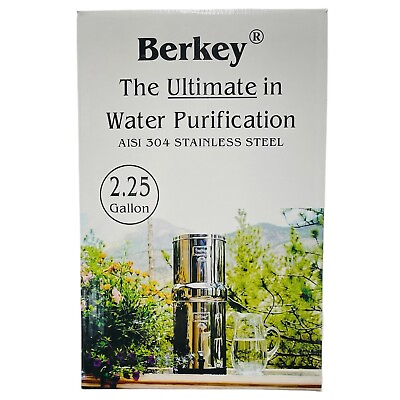 #ad Big Berkey Water Filter Purifier 2.25 Gallon Stainless Steel w 2 BB9 2 Filters