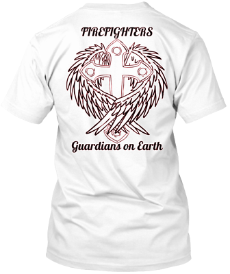 #ad Firefighters Guardians On Earth T Shirt Made in the USA Size S to 5XL