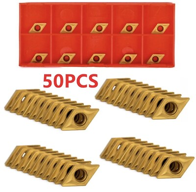 #ad 50Pcs DCMT070204 CK251 Carbide Inserts For Lathe Turning Tool Boring Bar Cutter