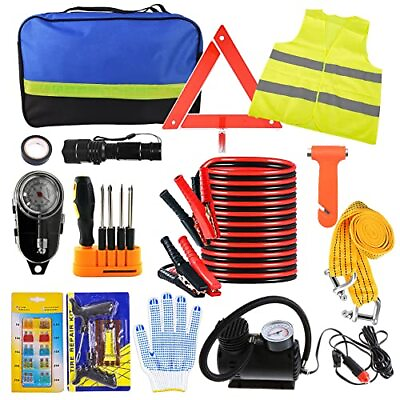 #ad Car Emergency Kit Roadside Assistance Auto Emergency Kit 14 piece Tool Set Ca...