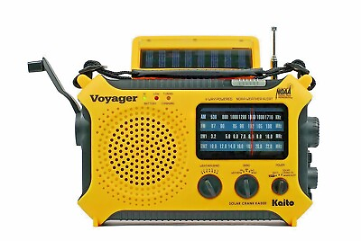 #ad Kaito KA500 AM FM Shortwave Solar Crank Emergency Weather Alert Radio Yellow