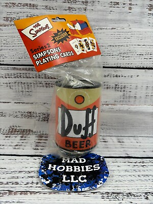 #ad The Simpsons Duff Beer Can With Series 2 Playing Cards 2002 Vintage NEW Sealed