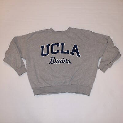 #ad Hamp;M UCLA Bruins NCAA College Gray Sweater Sweatshirt Women Medium M Spell Out