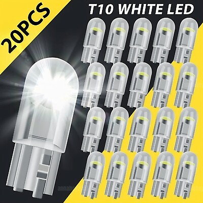 #ad 20x LED License Plate Interior Light Bulb Super White T10 194 168 W5W 2825 6000K