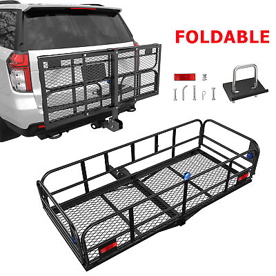 #ad Folding Rack Cargo Carrier Basket Trailer Hitch Mount Kits For SUV Van Truck Car