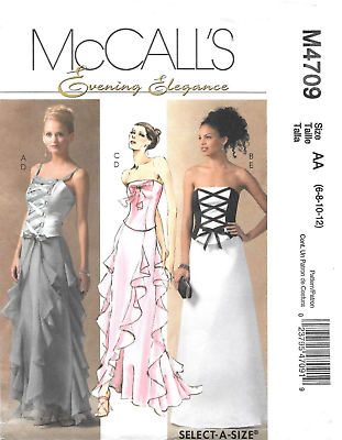 #ad Uncut McCall#x27;s Sewing Pattern M4709 Lined Tops and Unlined Skirts Size 6 8 10 12