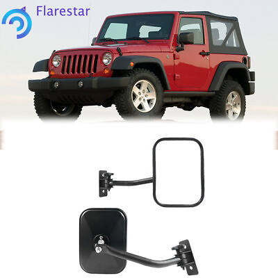 #ad Rectangular Relocation Mirrors Pair Suit For 1997 2018 Jeep Wrangler TJ JK