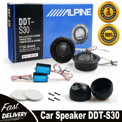 #ad Pair Alpine DDT S30 360W 2.5CM 1quot; Soft Dome Balanced Car Audio Speakers Tweeters