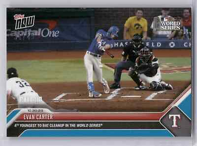 #ad 🟦 EVAN CARTER Rookie 2023 World Series Topps Now 1062 Rangers BLUE 31 49 📈🔥