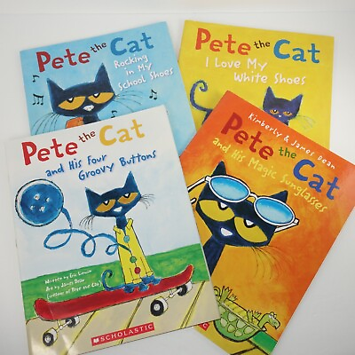 #ad Pete the Cat Book Lot 4 His Magic Sunglasses 8x11 Paperbacks