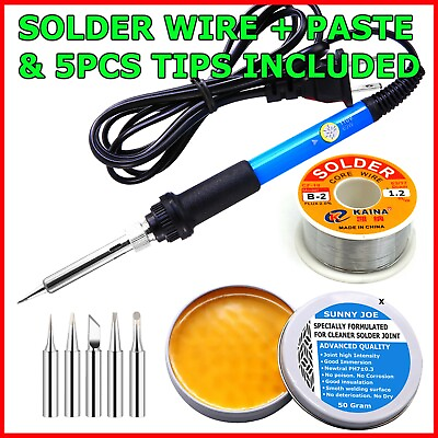 #ad Soldering Iron Electric Gun Adjustable Temperature 60W Welding Solder Wire Kit