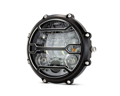 #ad Yamaha LED Shallow Headlight BLACK XSR700 900 MT 07 09 10 CUSTOM PROJECT LIGHT