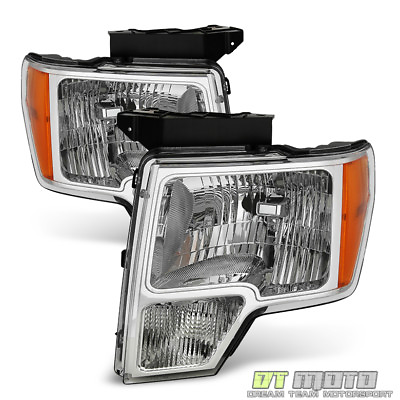 #ad 2009 2014 Ford F150 F 150 Replacement Headlights Headlamps 09 14 Pair LeftRight