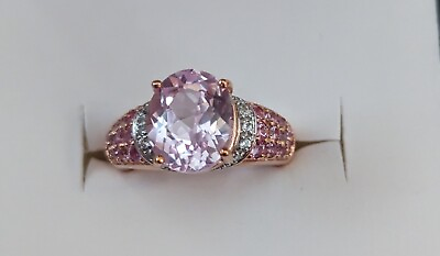 #ad New Oval Kunzite With Round Pink Sapphire And Round White Zircon In 10K Rose...