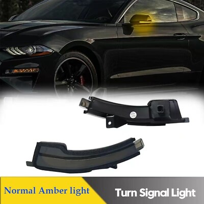 #ad Amber 2015 2021 For Ford Mustang S550 LED Side Mirror Turn Signal Blinker Lights