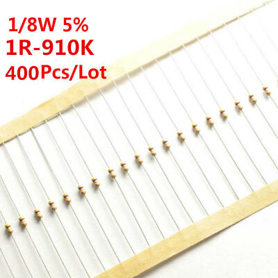 #ad 400Pcs 1 8W 1 6W Carbon Film Resistor ±5% 1R 910 Ω Ohm 1K 10K to 4.7M Ohm