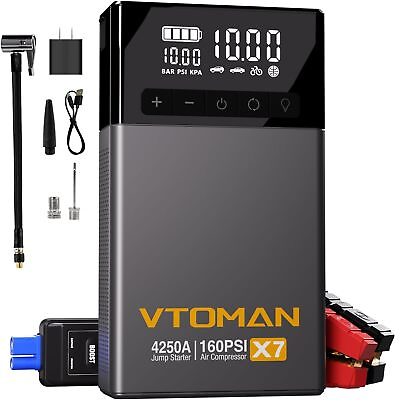 #ad 🔥VTOMAN X7 Jump Starter With Air Compressor 4250A Battery Charger Emergency