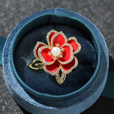#ad Fashion Crystal Pearl Flower Brooch Pin Women Wedding Bouquet Brooch Jewelry New