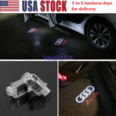 #ad For Audi 2 LED Laser Projector Car Door Welcome Ghost Courtesy Shadow Light