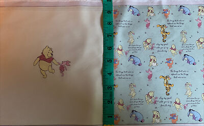 #ad Classic Pooh Inspired Panel 100% Cotton Woven Size 9.5 X18