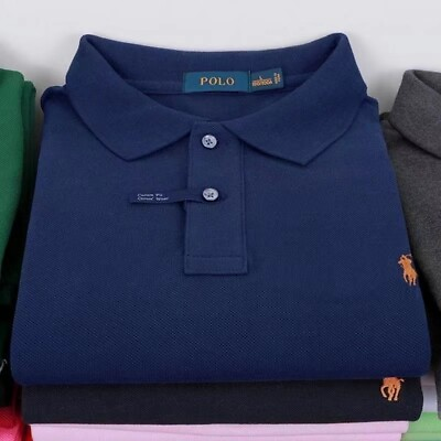 #ad Polo Ralph Lauren Men Custom Fit Mesh Polo Shirt Pony Logo New S M L XL 2XL