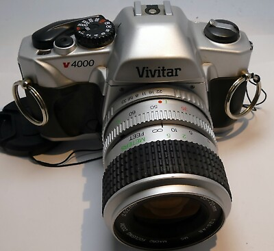 #ad Vivitar V4000 35mm SLR film camera w 35 70mm Pentax PK mount lens